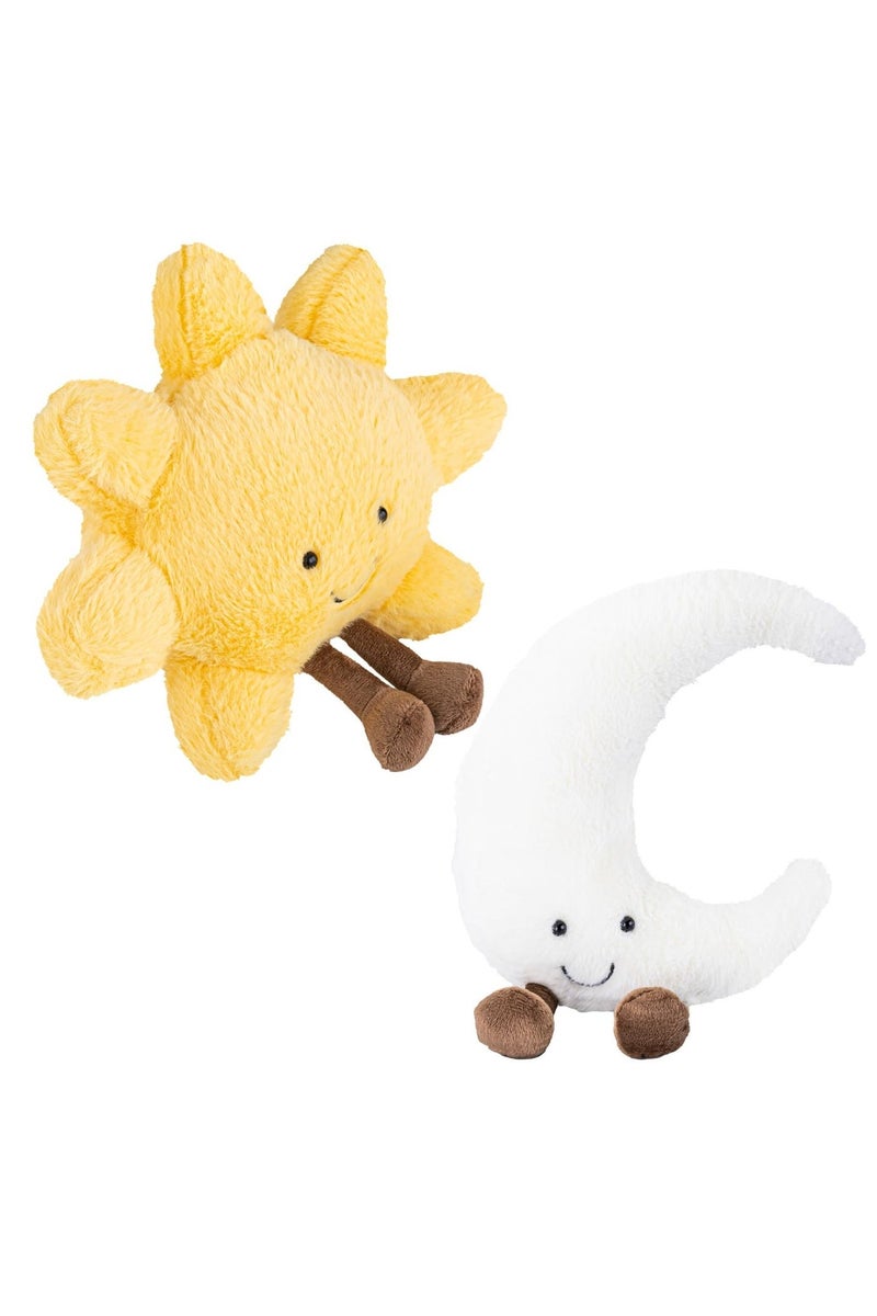 XICEN Sun and Moon Plush 12 inch, Smiling Sun Pillow, Cute Moon Pillow, Soft Plush Toy for Children's Sleep Toy & Birthday Gift - Image 1